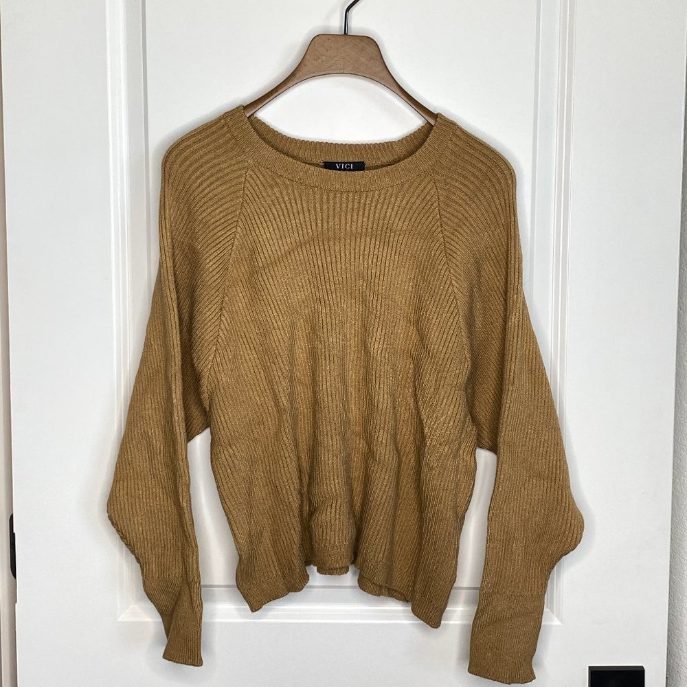 Vici Light Brown Long Sleeve Sweater
